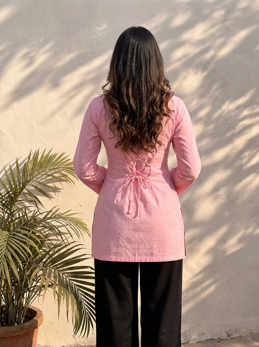 PARI SHORT CORSET BACK KURTI