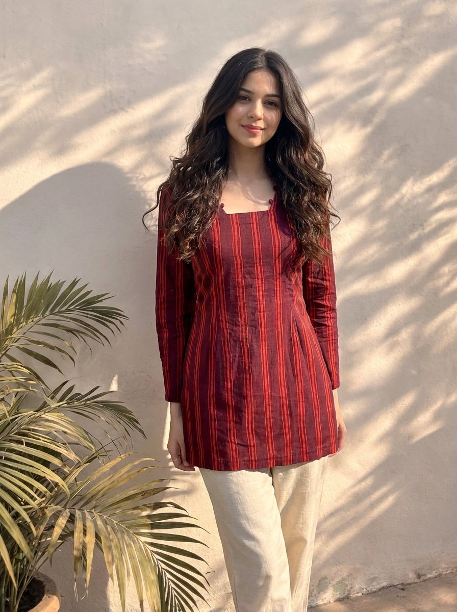 GULAABO CORSET BACK SLEEVED KURTI