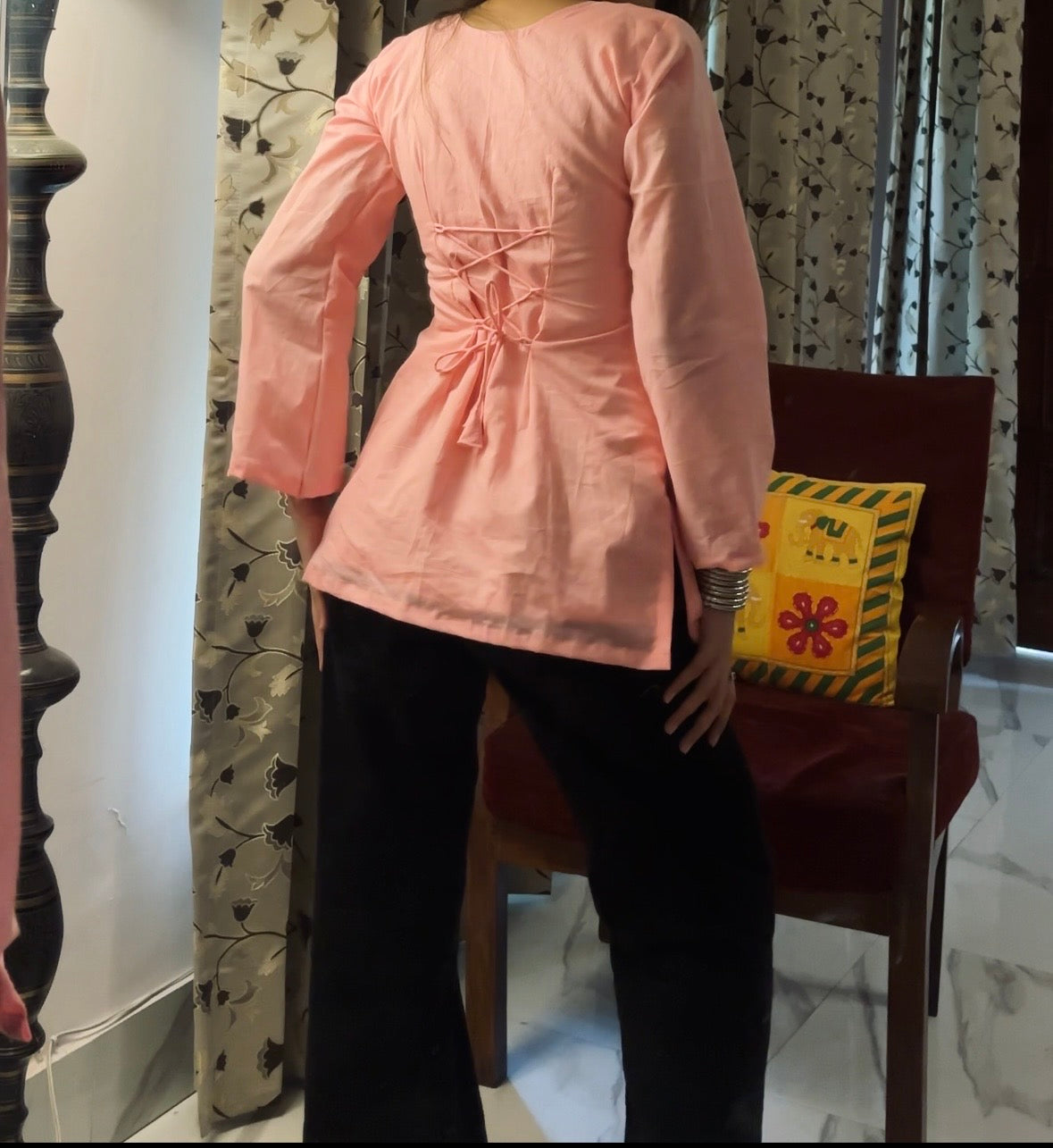 PARI SHORT CORSET BACK KURTI