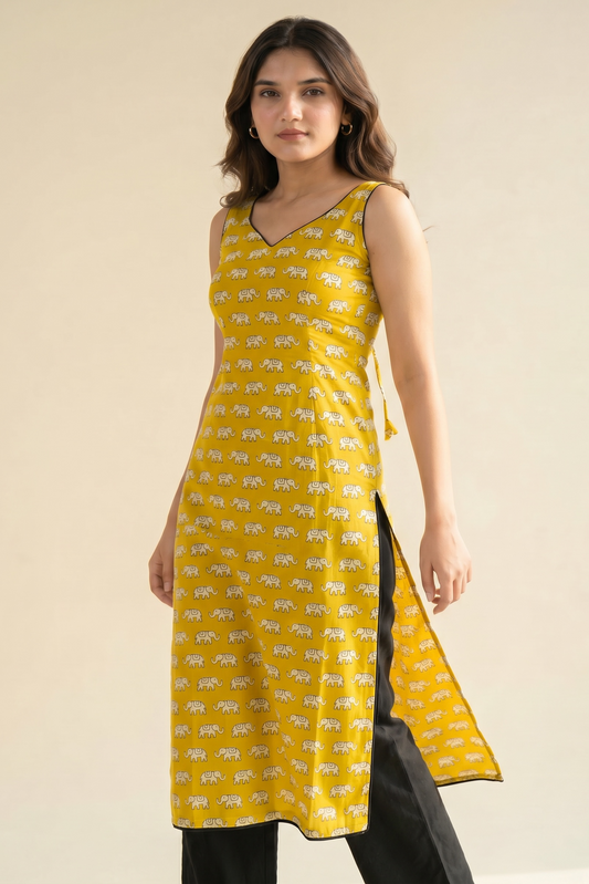 SLEEVELESS LONG KURTI