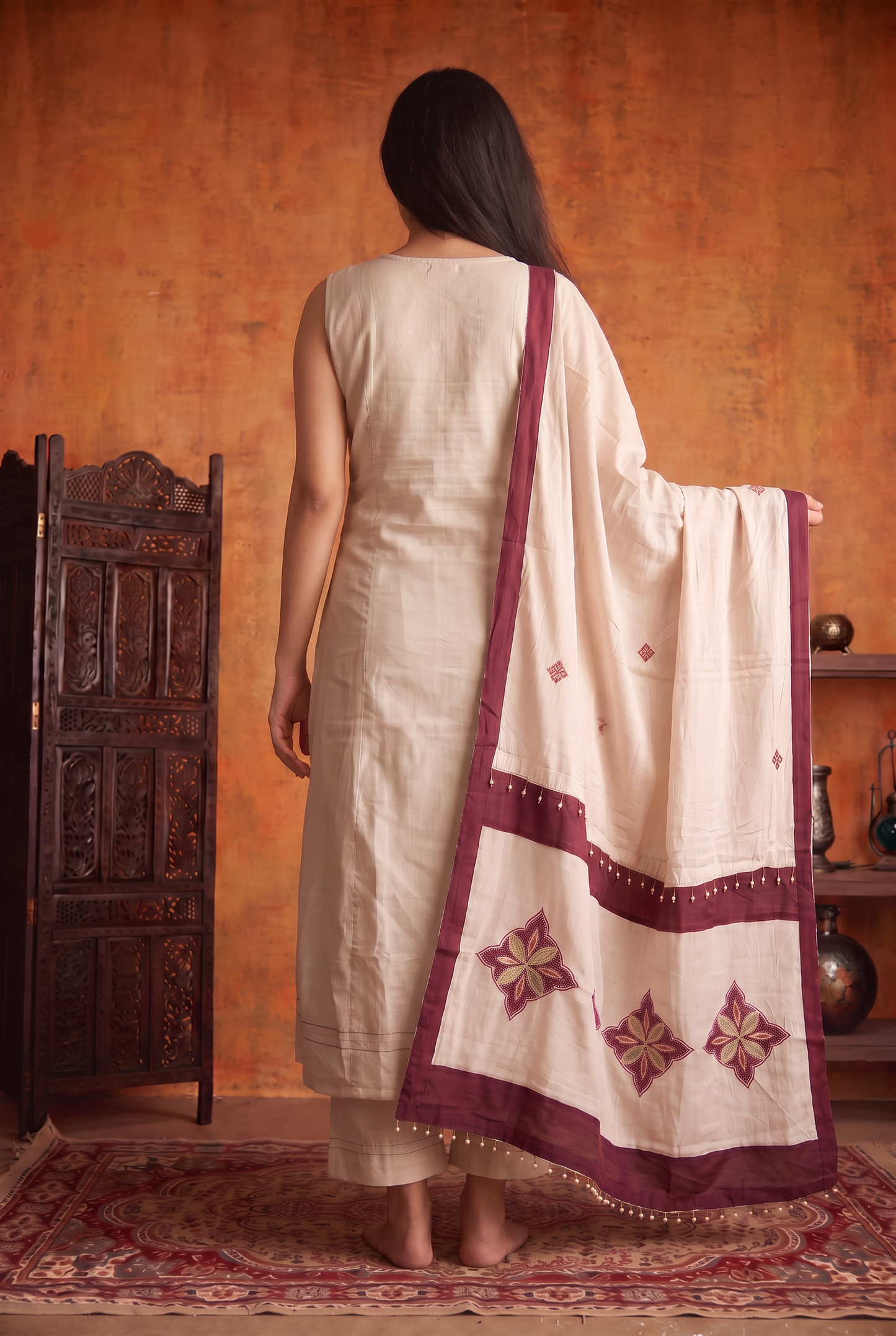 IVORY ANARKALI SET