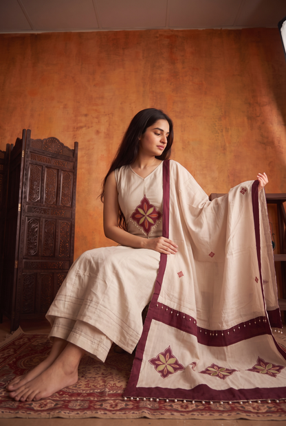 IVORY ANARKALI SET