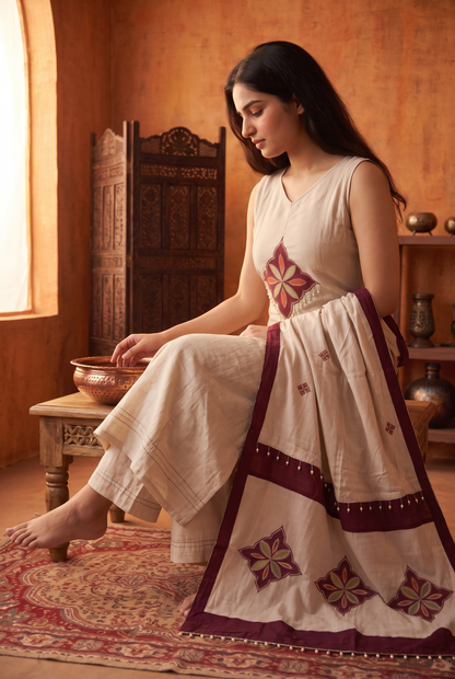IVORY ANARKALI SET