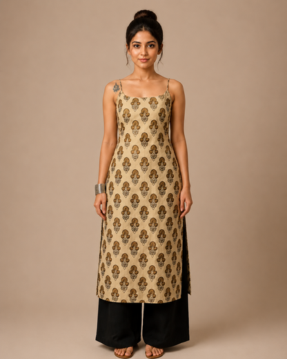 MITTI NOODLE STRAP LONG KURTI